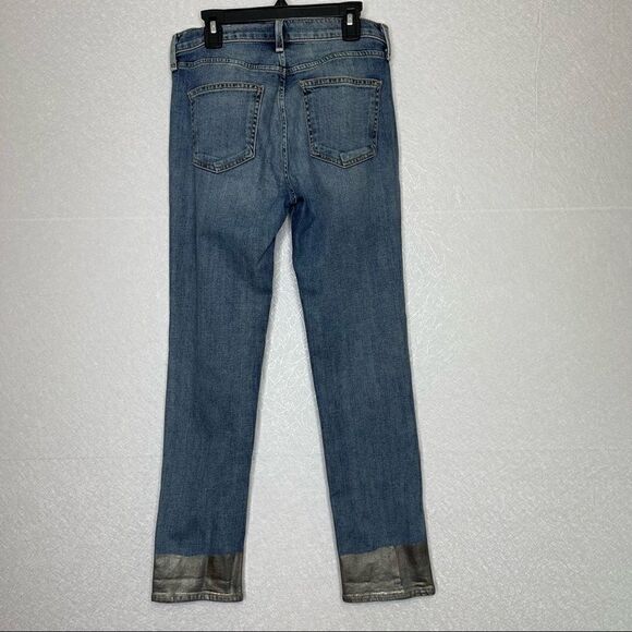 Rag & bone High Waist Metallic Dipped Birbury Cigarette Jeans 26 - Picture 7 of 7